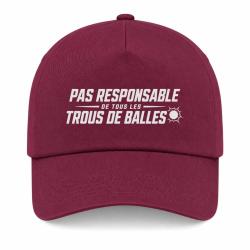Casquette Tir Sportif - Pas responsable des trous de balles - Rouge - Bordeaux