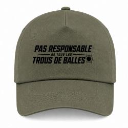 Casquette Tir Sportif - Pas responsable des trous de balles - Rouge - Kaki / Noir