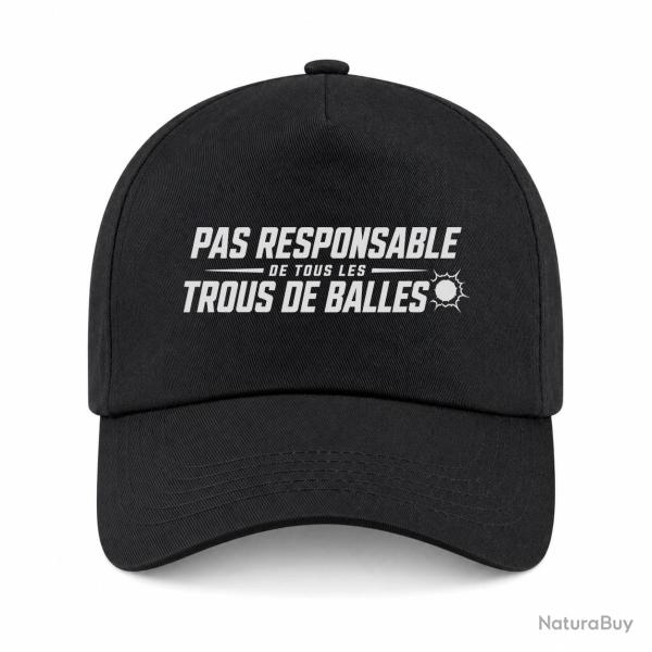 Casquette Tir Sportif - Pas responsable des trous de balles - Rouge - Noir / Orange