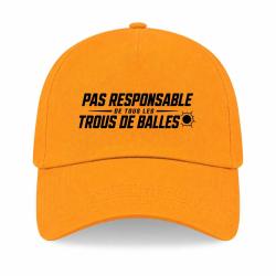 Casquette Tir Sportif - Pas responsable des trous de balles - Rouge - Jaune