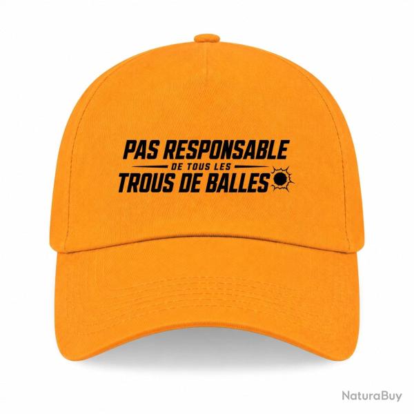 Casquette Tir Sportif - Pas responsable des trous de balles - Rouge - Jaune