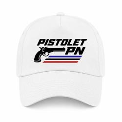 Casquette Tir Sportif - Pistolet PN - Blanc / Orange
