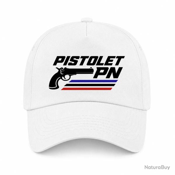 Casquette Tir Sportif - Pistolet PN - Blanc / Orange