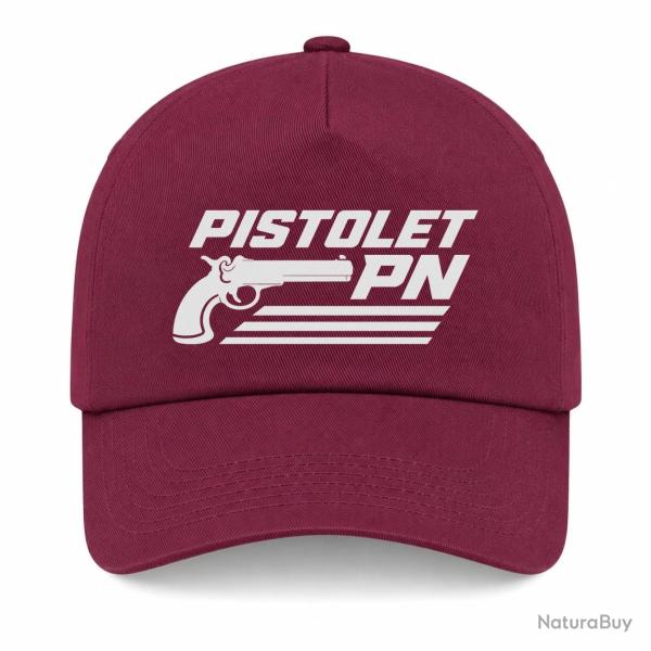 Casquette Tir Sportif - Pistolet PN - Bordeaux