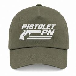 Casquette Tir Sportif - Pistolet PN - Kaki / Blanc