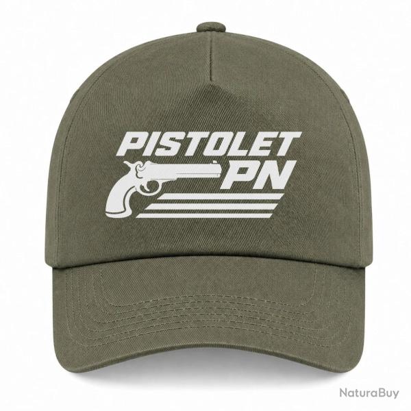 Casquette Tir Sportif - Pistolet PN - Kaki / Blanc