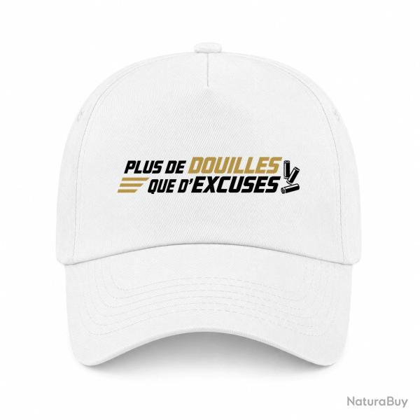 Casquette Tir Sportif - Plus de douilles que d'excuses - Blanc / Orange