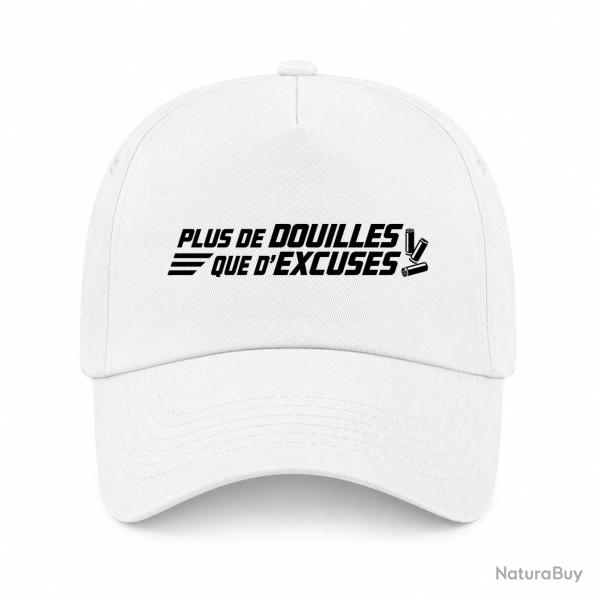 Casquette Tir Sportif - Plus de douilles que d'excuses - Blanc
