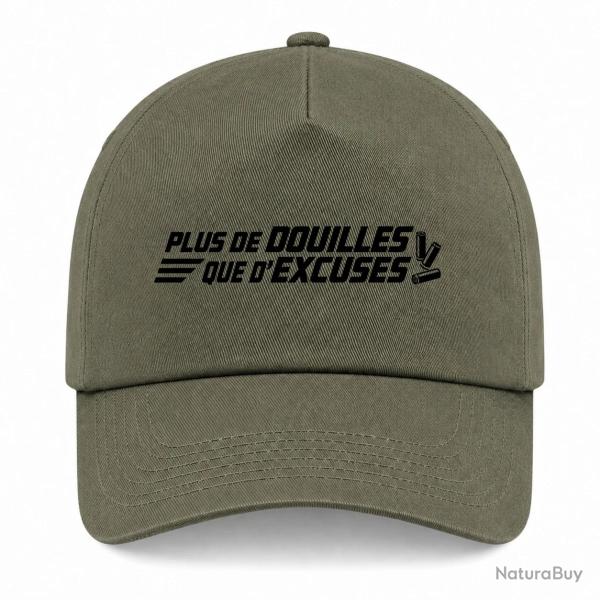 Casquette Tir Sportif - Plus de douilles que d'excuses - Kaki / Noir