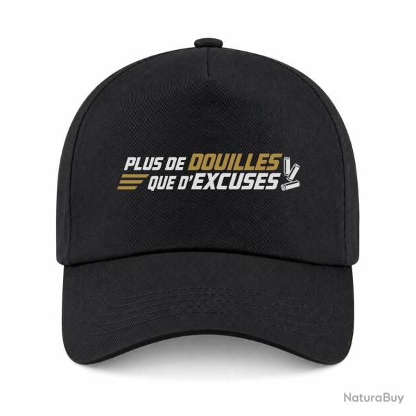 Casquette Tir Sportif - Plus de douilles que d'excuses - Noir / Orange