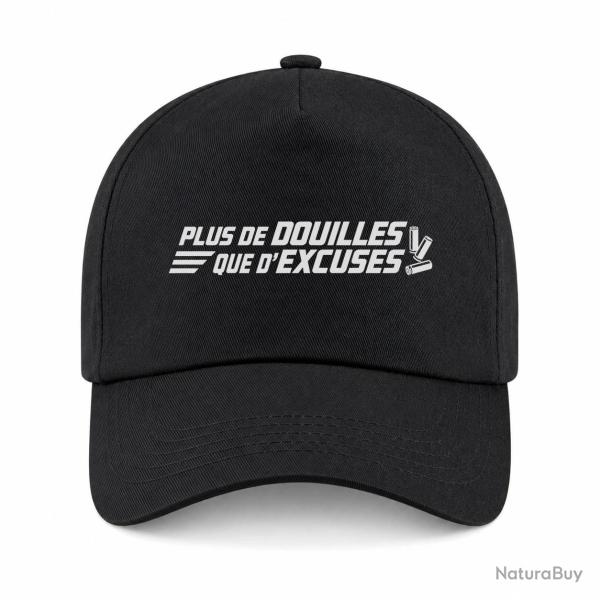 Casquette Tir Sportif - Plus de douilles que d'excuses - Noir