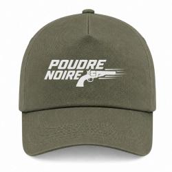 Casquette Tir Sportif - Poudre noire - Typographie - Kaki / Blanc