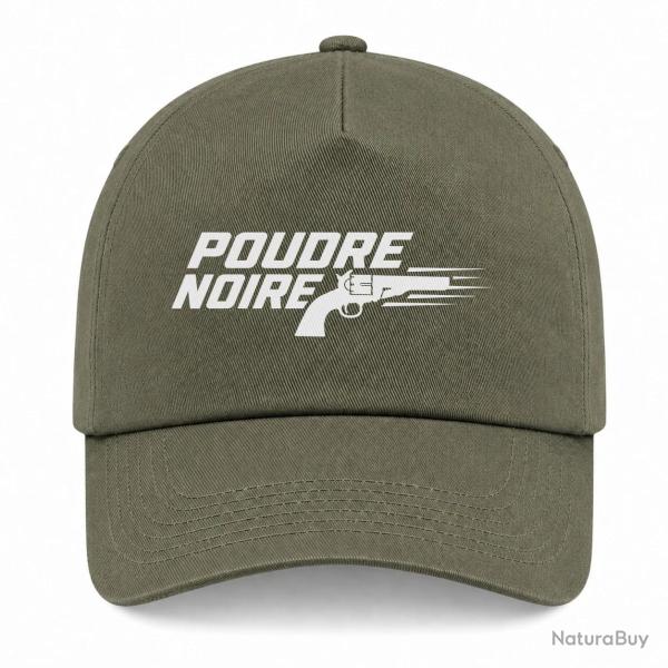 Casquette Tir Sportif - Poudre noire - Typographie - Kaki / Blanc