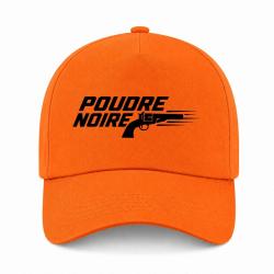 Casquette Tir Sportif - Poudre noire - Typographie - Orange