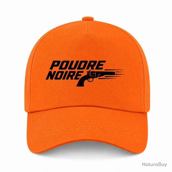 Casquette Tir Sportif - Poudre noire - Typographie - Orange