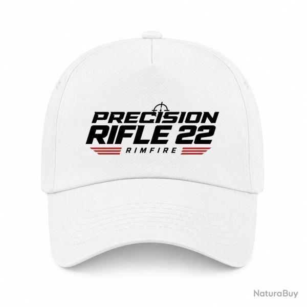 Casquette Tir Sportif - Precision Rifle 22 - Rimfire - Blanc / Orange