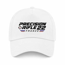 Casquette Tir Sportif - Precision Rifle 22 France - Cible tricolore - Blanc / Orange