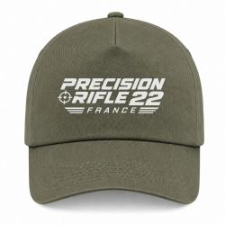 Casquette Tir Sportif - Precision Rifle 22 France - Cible tricolore - Kaki / Blanc