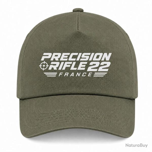 Casquette Tir Sportif - Precision Rifle 22 France - Cible tricolore - Kaki / Blanc