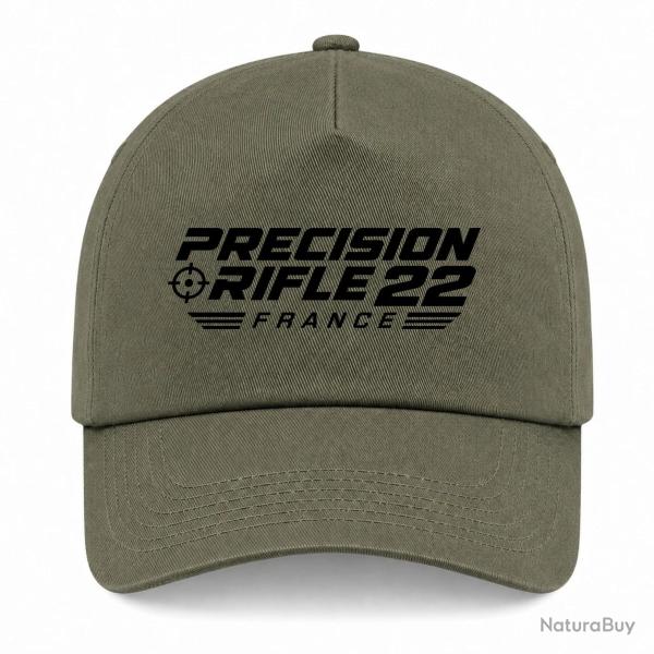 Casquette Tir Sportif - Precision Rifle 22 France - Cible tricolore - Kaki / Noir