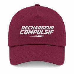 Casquette Tir Sportif - Rechargeur compulsif - Typographie balle - Bordeaux