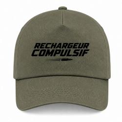 Casquette Tir Sportif - Rechargeur compulsif - Typographie balle - Kaki / Noir