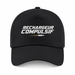 Casquette Tir Sportif - Rechargeur compulsif - Typographie balle - Noir / Orange