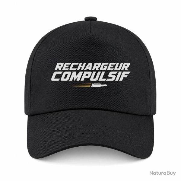 Casquette Tir Sportif - Rechargeur compulsif - Typographie balle - Noir / Orange