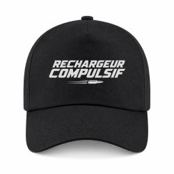 Casquette Tir Sportif - Rechargeur compulsif - Typographie balle - Noir