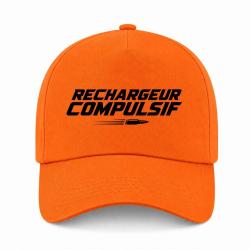Casquette Tir Sportif - Rechargeur compulsif - Typographie balle - Orange