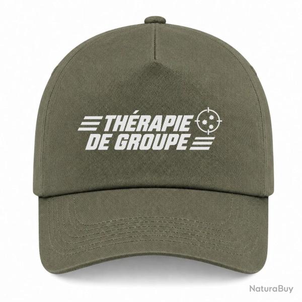 Casquette Tir Sportif - Th�rapie de groupe - Kaki / Blanc