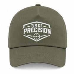 Casquette Tir Sportif - Tir de pr&eacute;cision - Blason cible - Kaki / Blanc