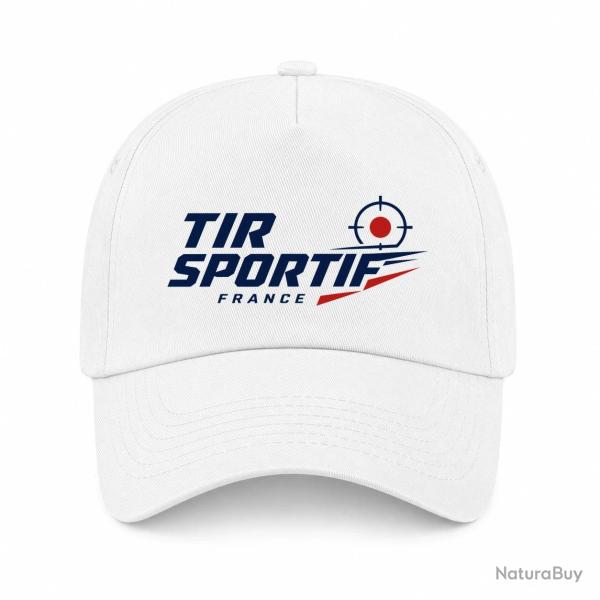 Casquette Tir Sportif - Tir sportif France - Cible tricolore - Blanc / Orange