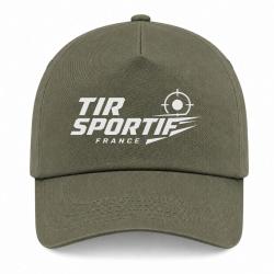 Casquette Tir Sportif - Tir sportif France - Cible tricolore - Kaki / Blanc