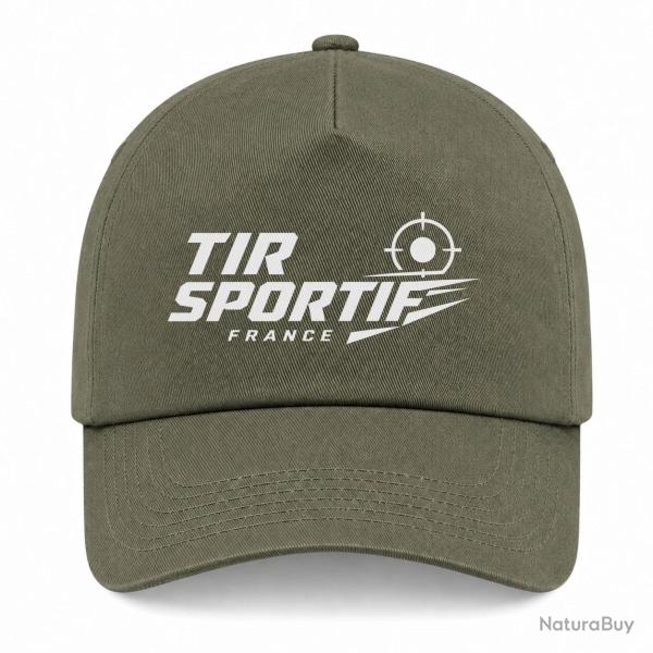 Casquette Tir Sportif - Tir sportif France - Cible tricolore - Kaki / Blanc
