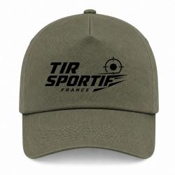 Casquette Tir Sportif - Tir sportif France - Cible tricolore - Kaki / Noir