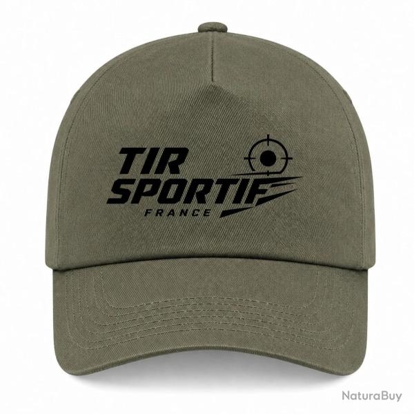 Casquette Tir Sportif - Tir sportif France - Cible tricolore - Kaki / Noir