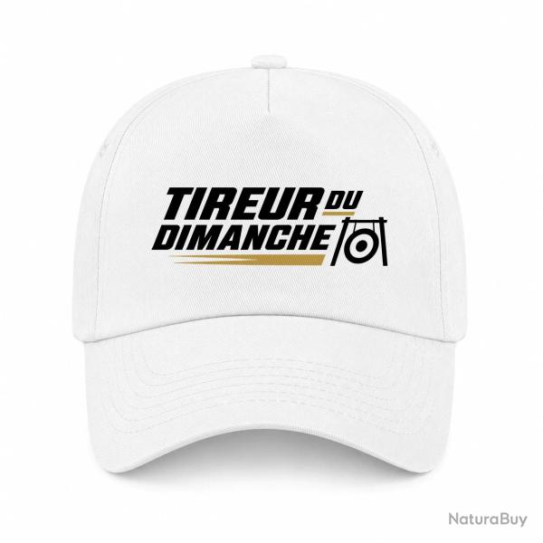 Casquette Tir Sportif - Tireur du dimanche - Bipied - Blanc / Orange
