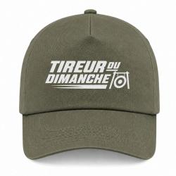 Casquette Tir Sportif - Tireur du dimanche - Bipied - Kaki / Blanc