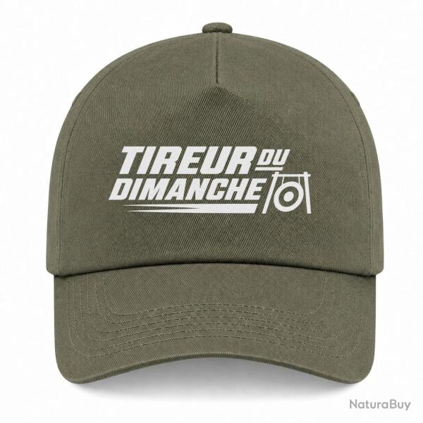 Casquette Tir Sportif - Tireur du dimanche - Bipied - Kaki / Blanc