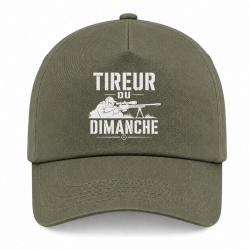 Casquette Tir Sportif - Tireur du dimanche - Carabine - Kaki / Blanc