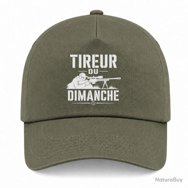 Casquette Tir Sportif - Tireur du dimanche - Carabine - Kaki / Blanc