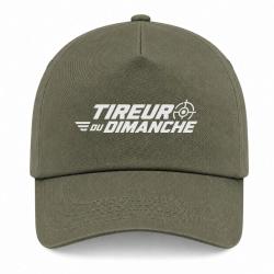 Casquette Tir Sportif - Tireur du dimanche - Lettrage dynamique - Kaki / Blanc