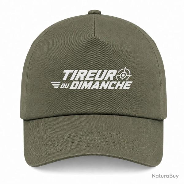 Casquette Tir Sportif - Tireur du dimanche - Lettrage dynamique - Kaki / Blanc