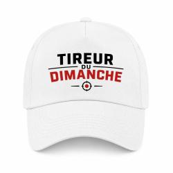 Casquette Tir Sportif - Tireur du dimanche - Typographie cible - Blanc / Orange