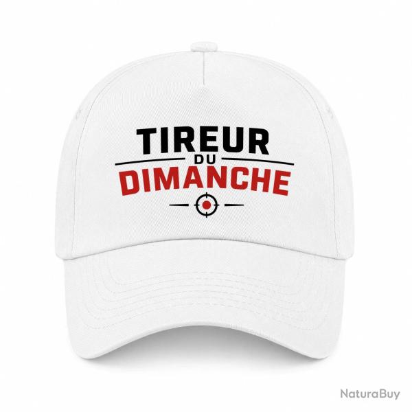 Casquette Tir Sportif - Tireur du dimanche - Typographie cible - Blanc / Orange