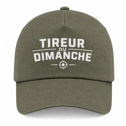 Casquette Tir Sportif - Tireur du dimanche - Typographie cible - Kaki / Blanc