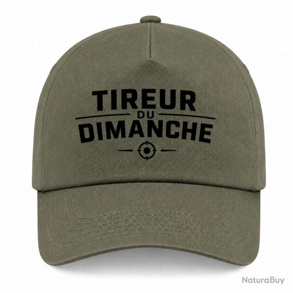 Casquette Tir Sportif - Tireur du dimanche - Typographie cible - Kaki / Noir