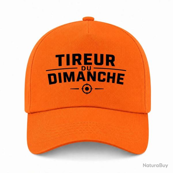 Casquette Tir Sportif - Tireur du dimanche - Typographie cible - Orange