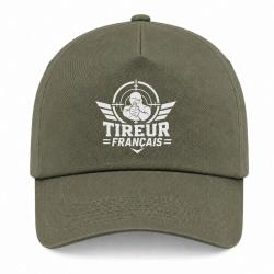 Casquette Tir Sportif - Tireur fran&ccedil;ais - Kaki / Blanc
